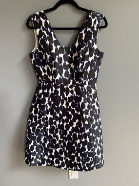 kate spade Black and White Printed Sleeveless Mini Dress